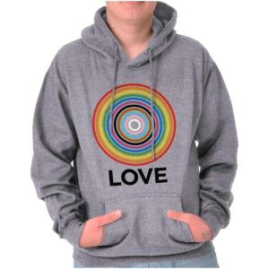 Brisco Brands Love Progress Gay Pride Flag Spiral Hoodie Sweatshirt Women Men(Sport Grey)