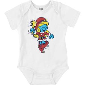 Brisco Brands Smurfette Christmas Ms. Santa Claus Baby Bodysuit Jumper Girls(White)