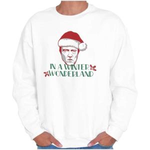 Brisco Brands Xmas Walkin in a Winter Wonderland Sweatshirt for Men or Women(White)