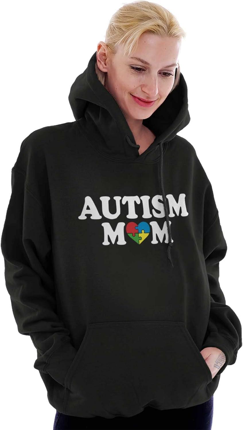imageBrisco Brands Autism Mom Awareness Puzzle Piece Hoodie Sweatshirt WomenBlack
