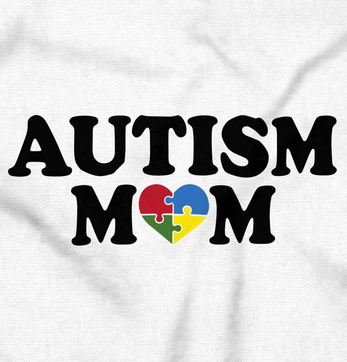 imageBrisco Brands Autism Mom Awareness Puzzle Piece Hoodie Sweatshirt WomenWhite