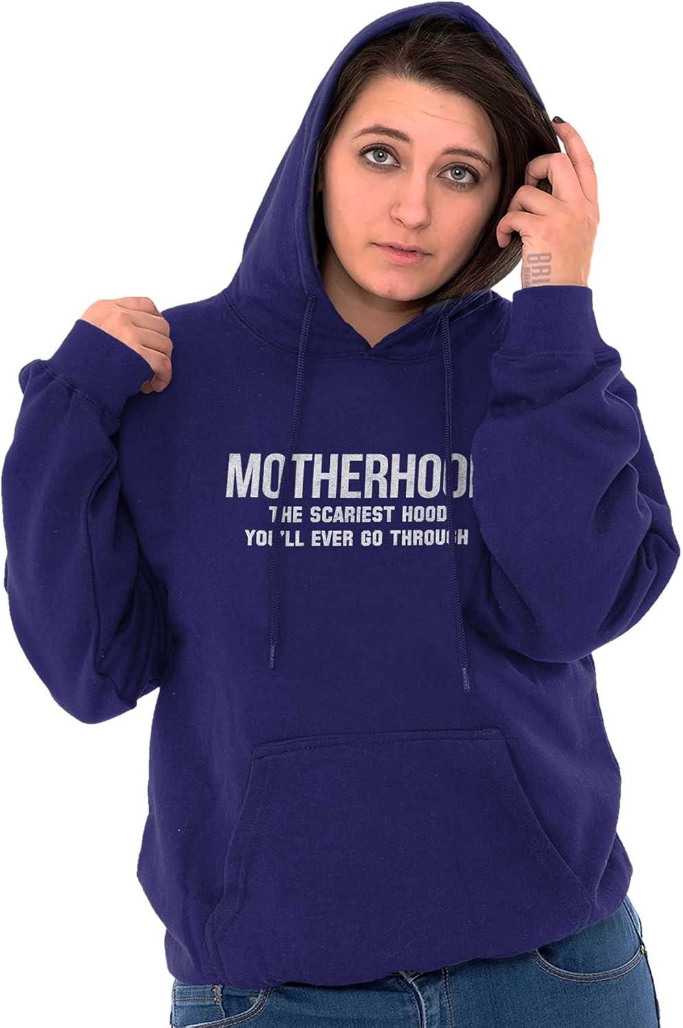 imageBrisco Brands Funny Motherhood the Scariest Hood Hoodie Sweatshirt WomenPurple