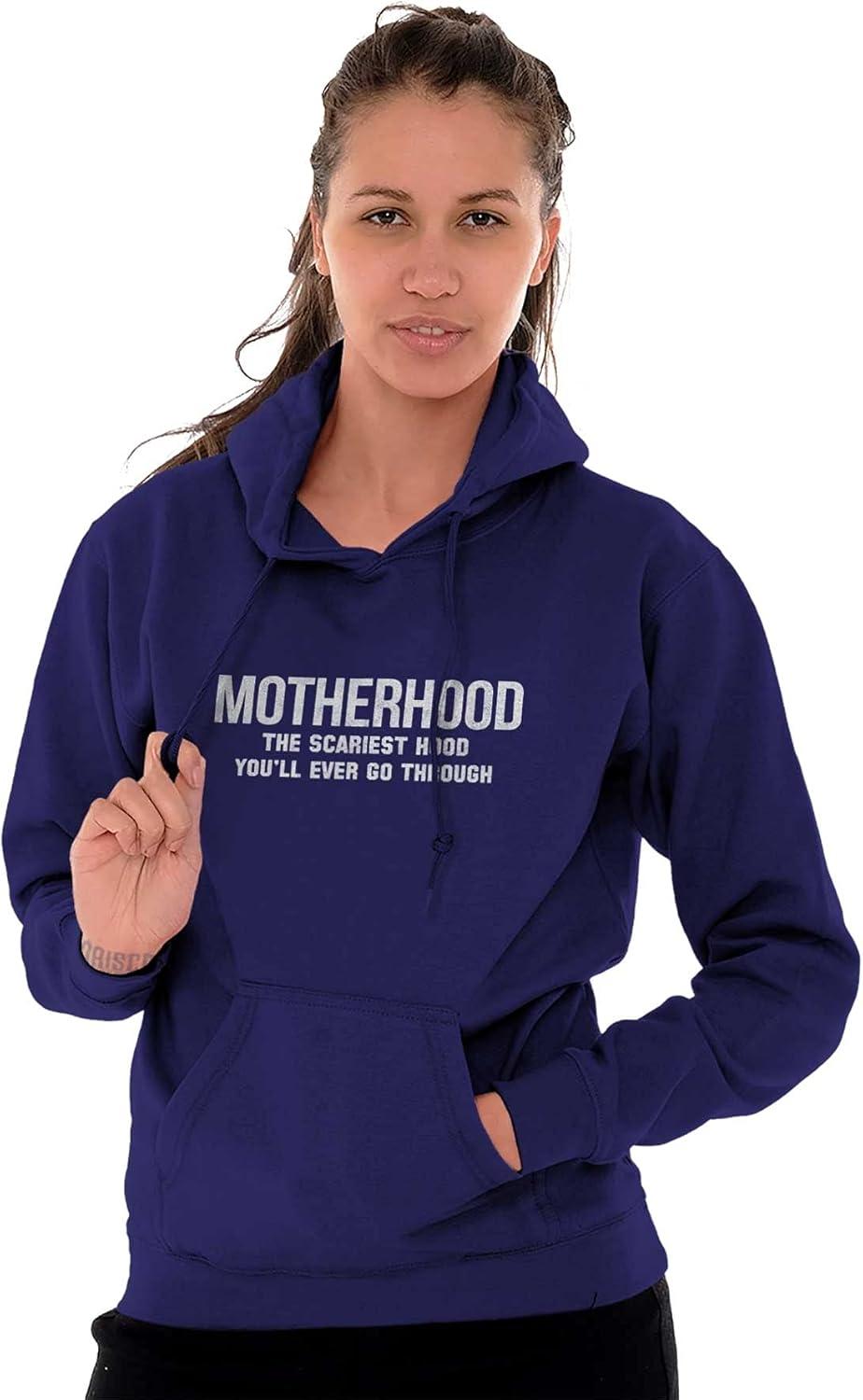 imageBrisco Brands Funny Motherhood the Scariest Hood Hoodie Sweatshirt WomenPurple
