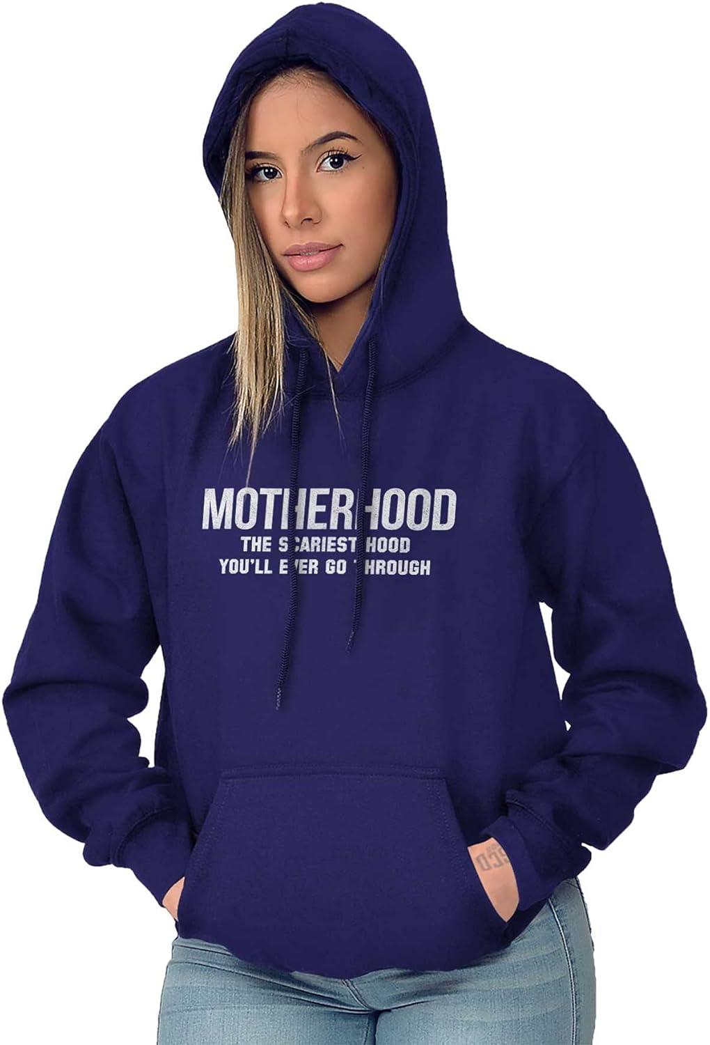 imageBrisco Brands Funny Motherhood the Scariest Hood Hoodie Sweatshirt WomenPurple