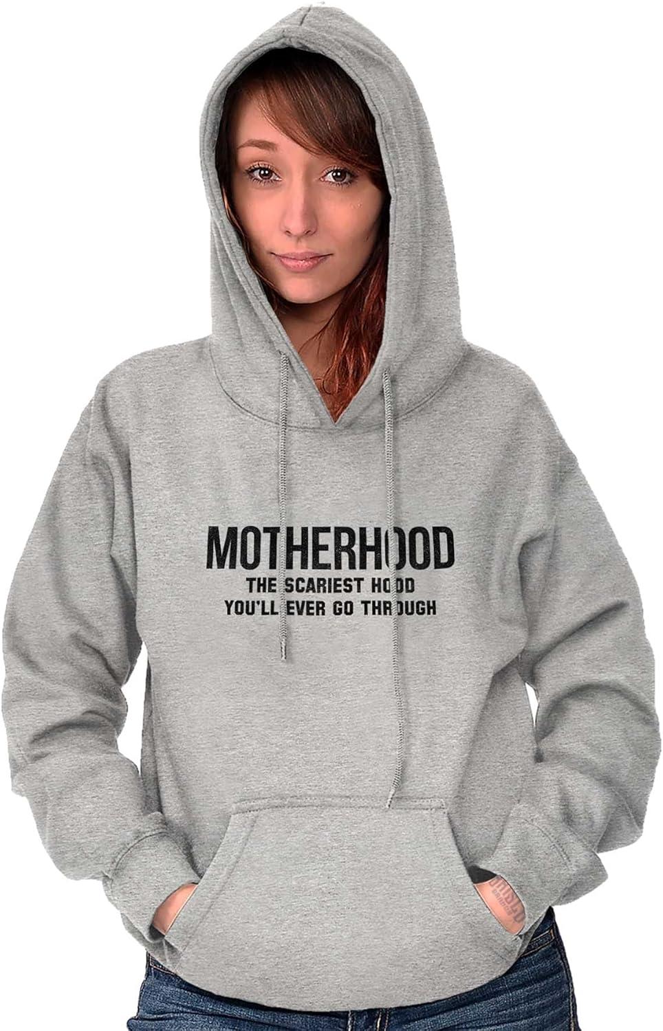 imageBrisco Brands Funny Motherhood the Scariest Hood Hoodie Sweatshirt WomenSport Grey