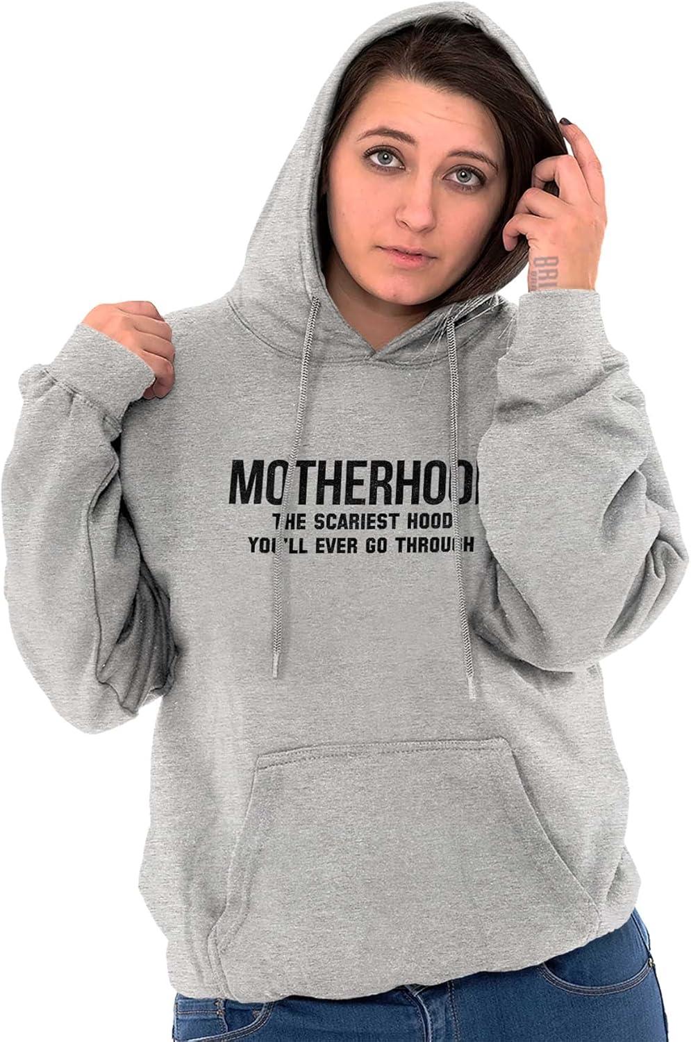 imageBrisco Brands Funny Motherhood the Scariest Hood Hoodie Sweatshirt WomenSport Grey