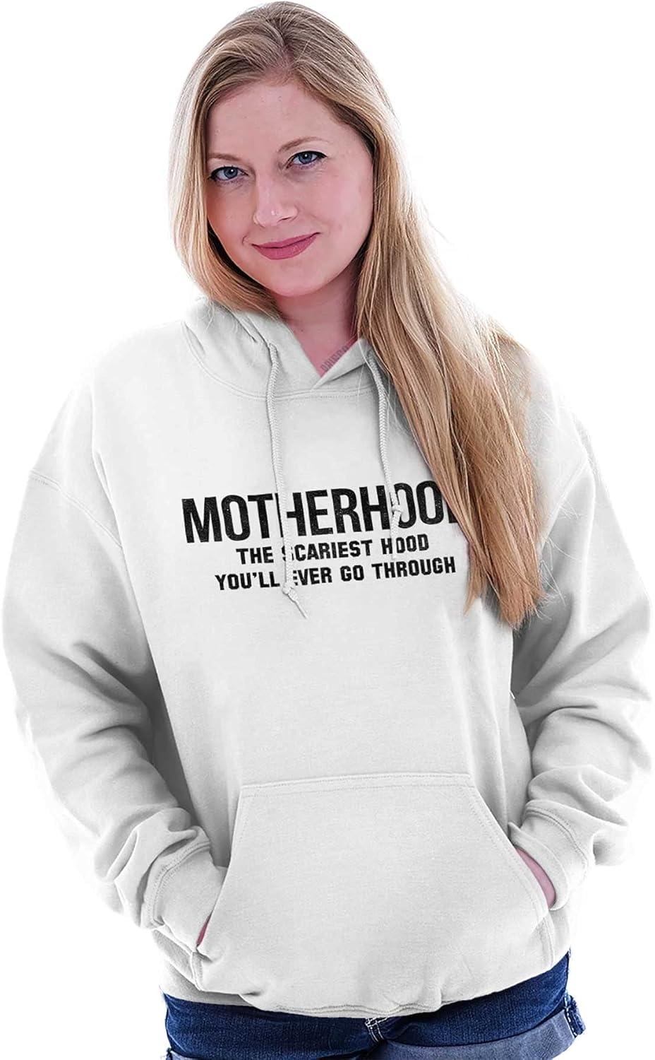 imageBrisco Brands Funny Motherhood the Scariest Hood Hoodie Sweatshirt WomenWhite