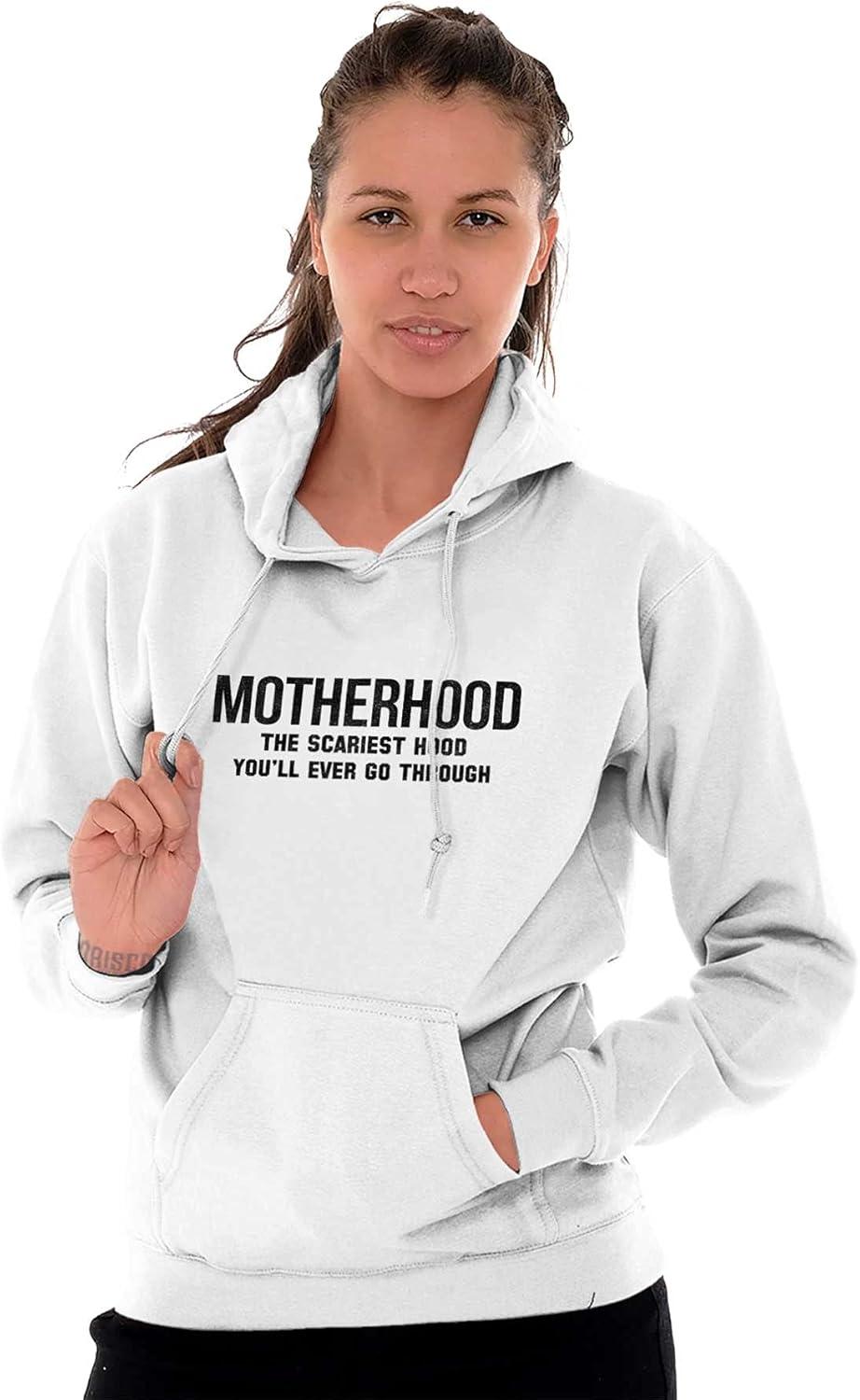 imageBrisco Brands Funny Motherhood the Scariest Hood Hoodie Sweatshirt WomenWhite