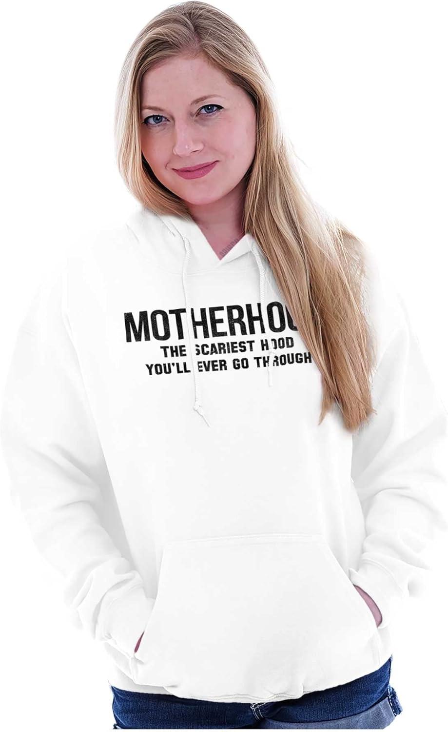 imageBrisco Brands Funny Motherhood the Scariest Hood Hoodie Sweatshirt WomenWhite