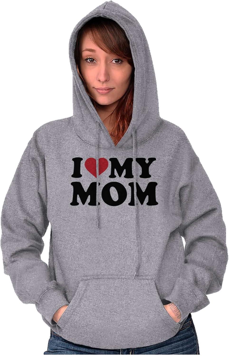 imageBrisco Brands I Heart My Mom Mother Day Love Hoodie Sweatshirt Women MenSport Grey