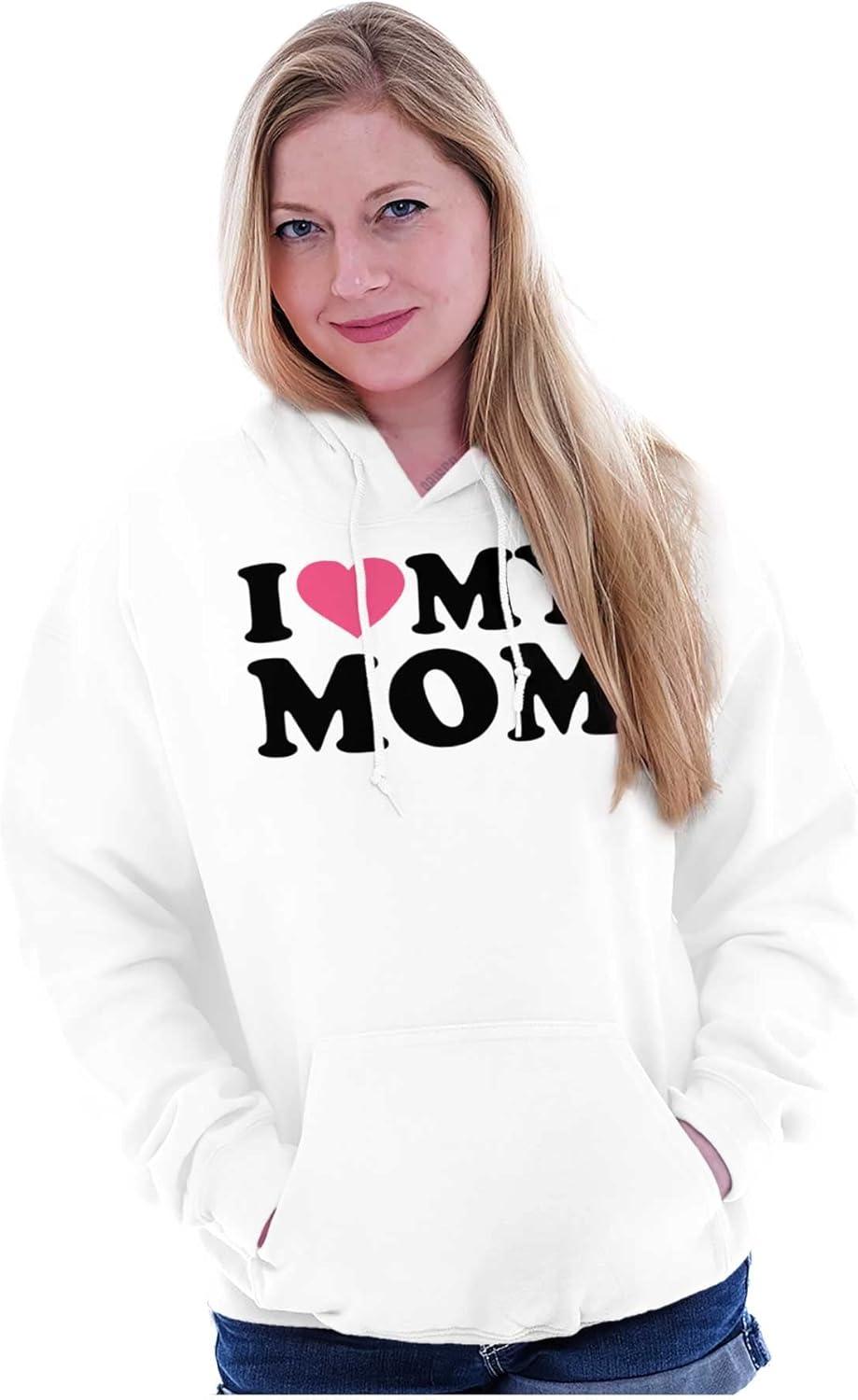 imageBrisco Brands I Heart My Mom Mother Day Love Hoodie Sweatshirt Women MenWhite