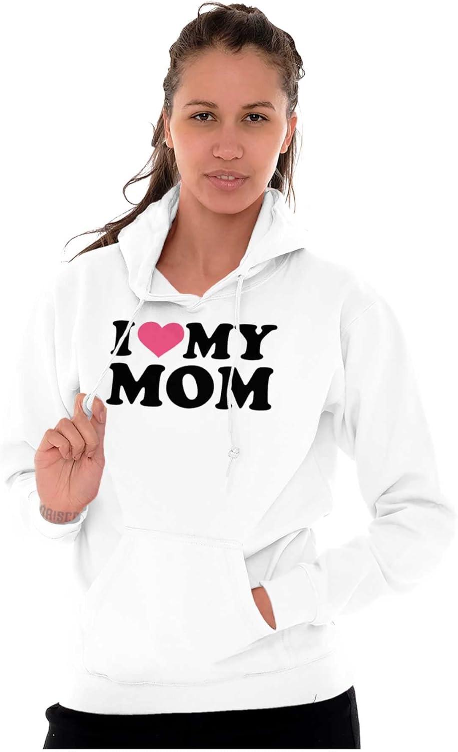imageBrisco Brands I Heart My Mom Mother Day Love Hoodie Sweatshirt Women MenWhite