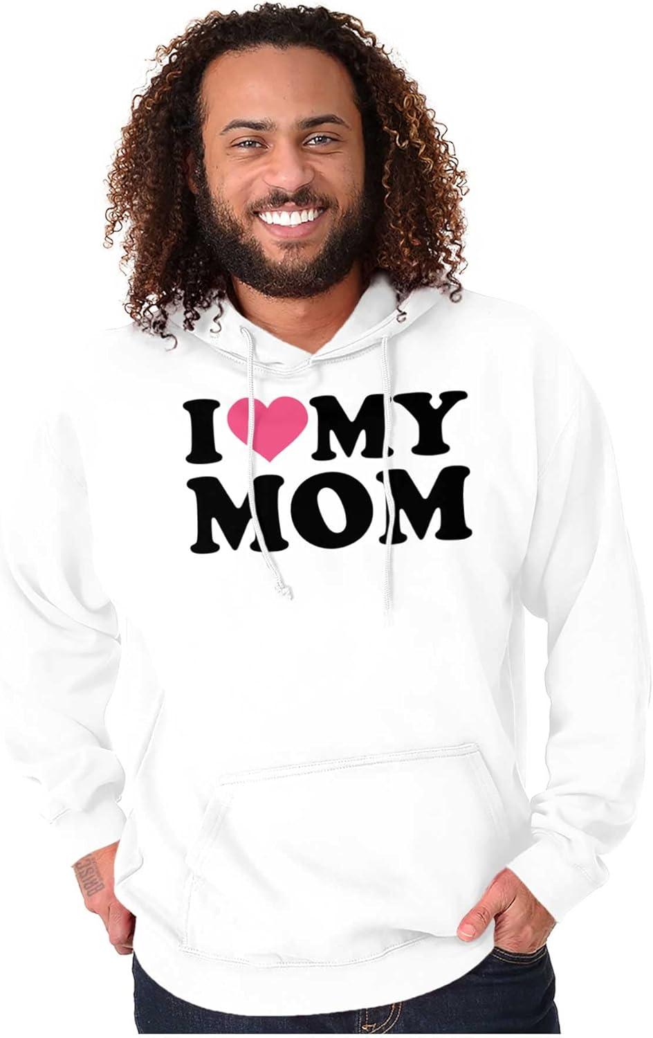 imageBrisco Brands I Heart My Mom Mother Day Love Hoodie Sweatshirt Women MenWhite