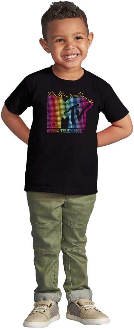 imageRetro MTV Colorful Pixel Art Logo Toddler Boy Girl T ShirtBlack