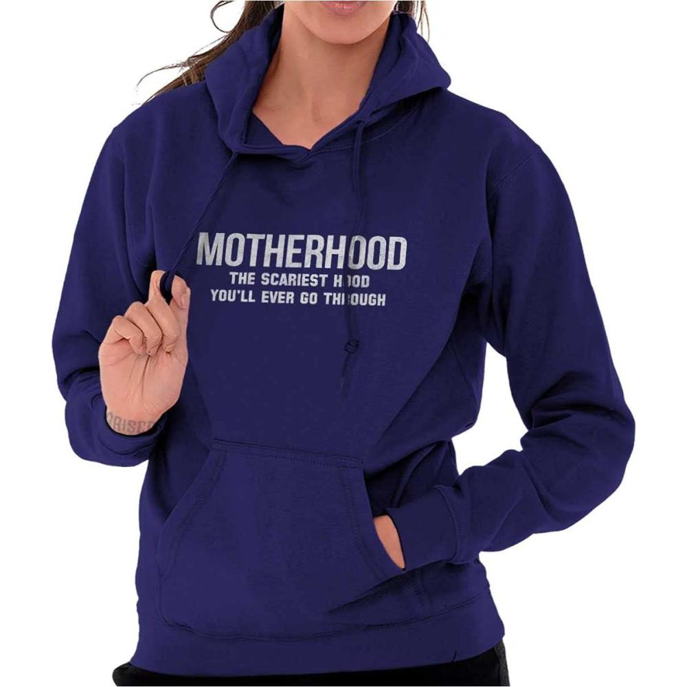 imageBrisco Brands Funny Motherhood the Scariest Hood Hoodie Sweatshirt WomenPurple
