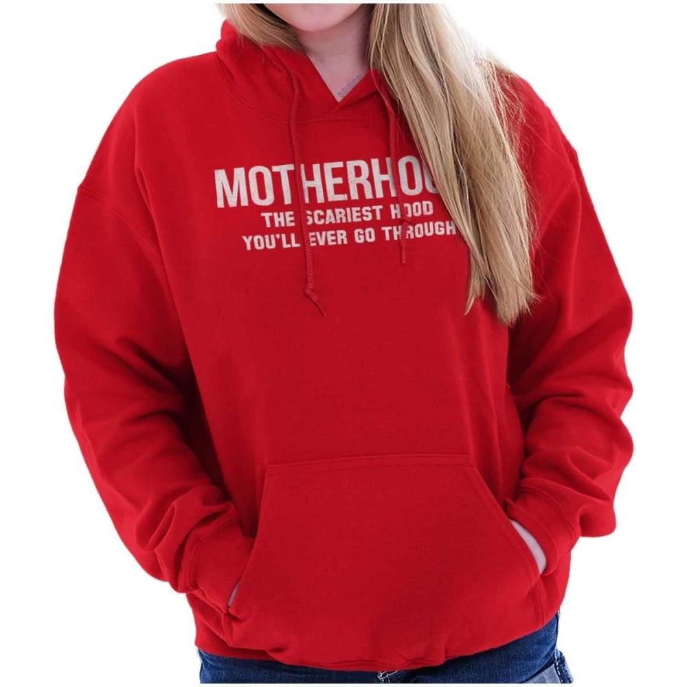 imageBrisco Brands Funny Motherhood the Scariest Hood Hoodie Sweatshirt WomenRed