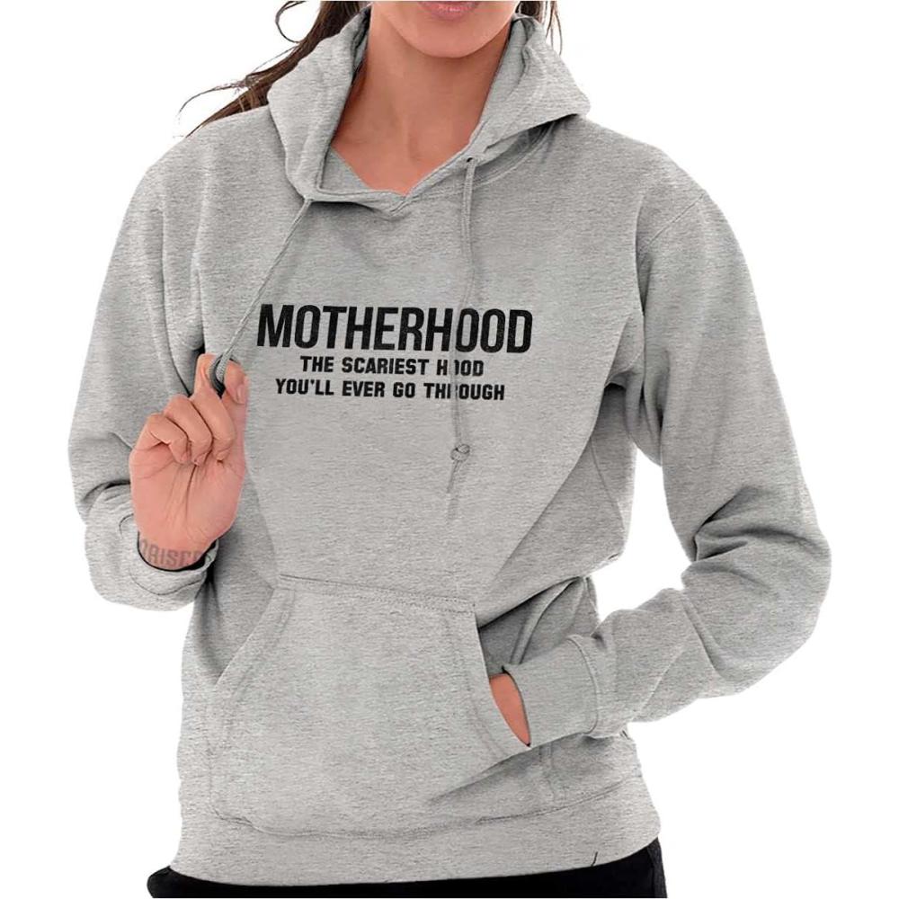 imageBrisco Brands Funny Motherhood the Scariest Hood Hoodie Sweatshirt WomenSport Grey