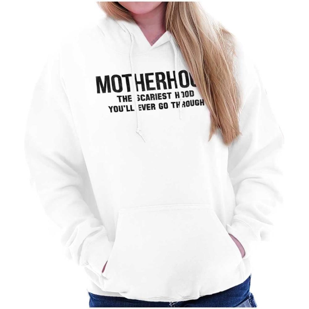 imageBrisco Brands Funny Motherhood the Scariest Hood Hoodie Sweatshirt WomenWhite