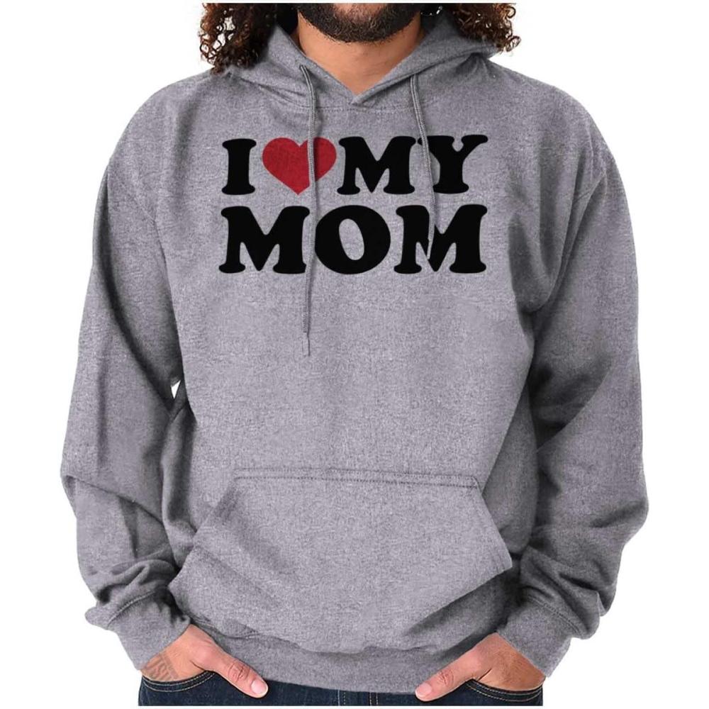 imageBrisco Brands I Heart My Mom Mother Day Love Hoodie Sweatshirt Women MenSport Grey