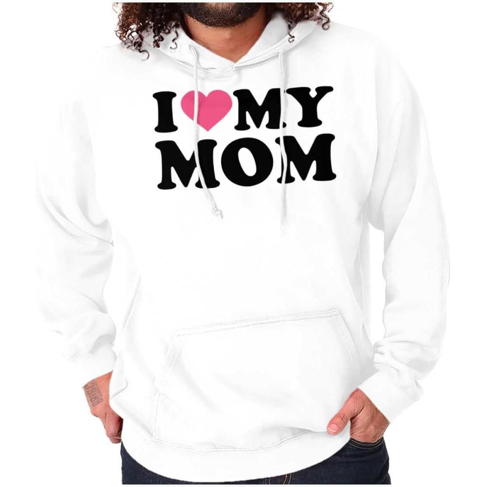 imageBrisco Brands I Heart My Mom Mother Day Love Hoodie Sweatshirt Women MenWhite