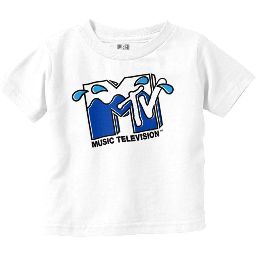imageCool Retro MTV Water Splash Logo Toddler Boy Girl T ShirtWhite