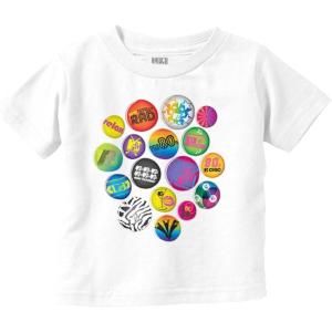 80s Retro MTV Logo Colorful Buttons Toddler Boy Girl T Shirt(White)