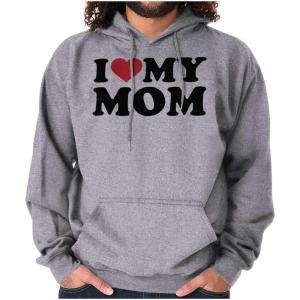 Brisco Brands I Heart My Mom Mother Day Love Hoodie Sweatshirt Women Men(Sport Grey)