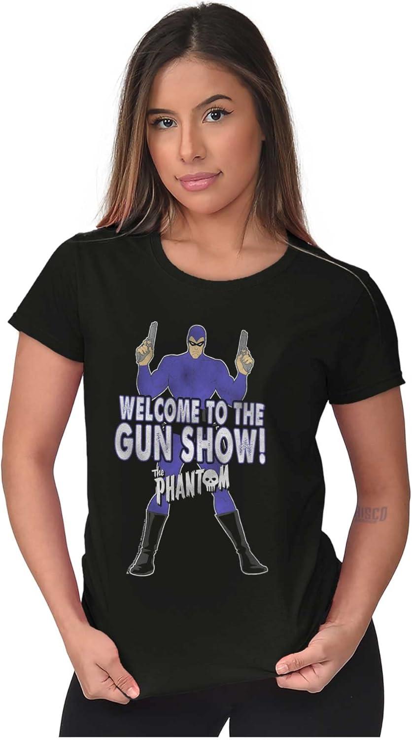 imageBrisco Brands The Phantom Welcome to The Gun Show Womens Slim Fit Graphic TeeBlack