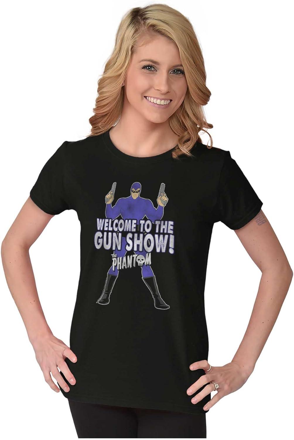 imageBrisco Brands The Phantom Welcome to The Gun Show Womens Slim Fit Graphic TeeBlack