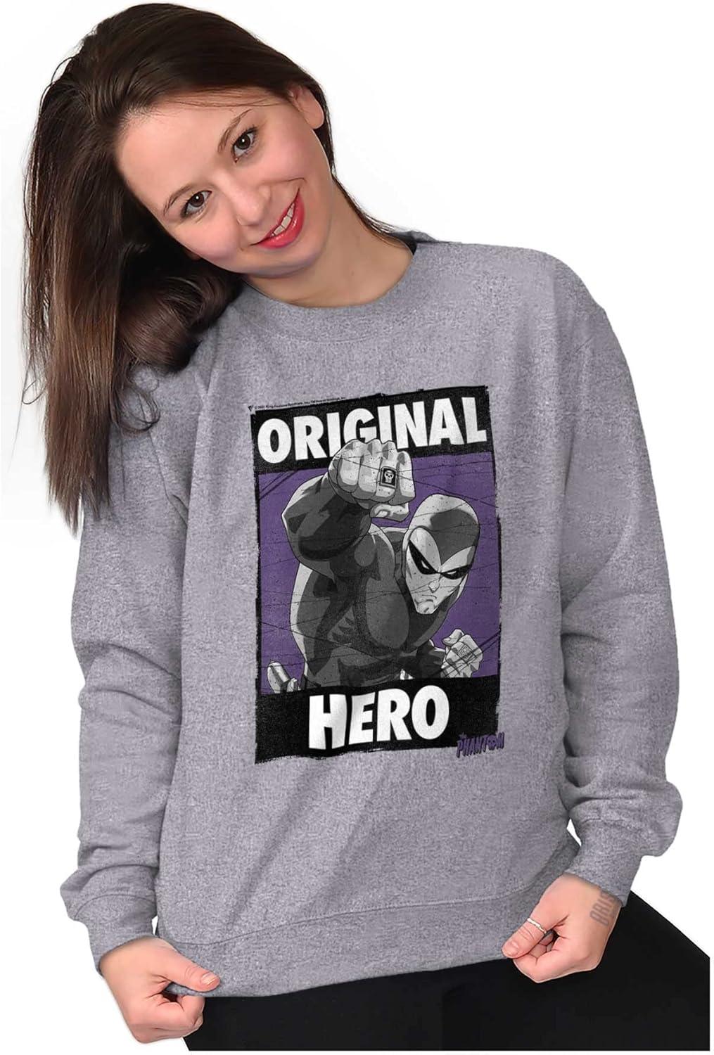 imageBrisco Brands the Phantom Original Hero Superhero Sweatshirt for Men or WomenSport Grey