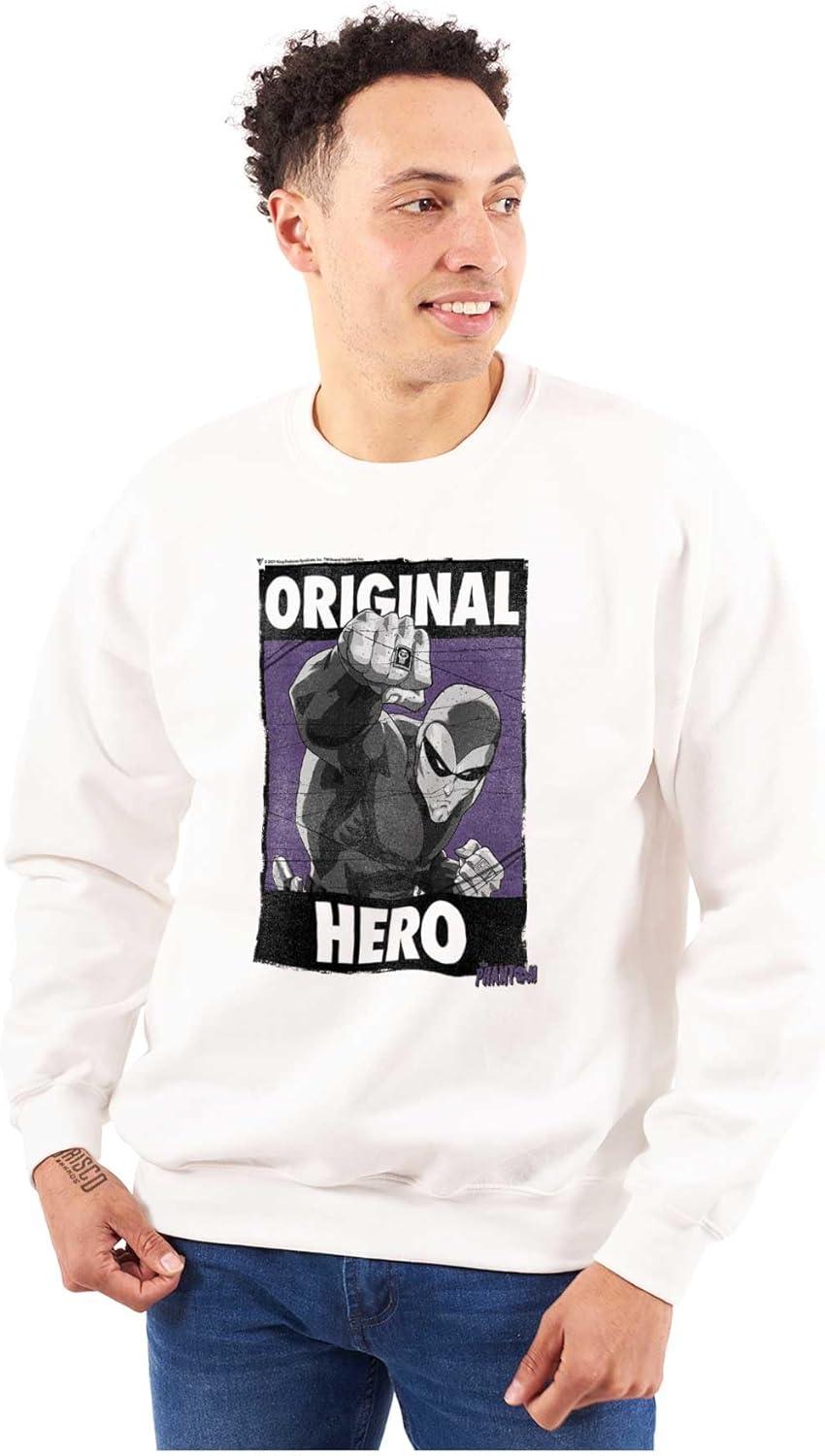 imageBrisco Brands the Phantom Original Hero Superhero Sweatshirt for Men or WomenWhite