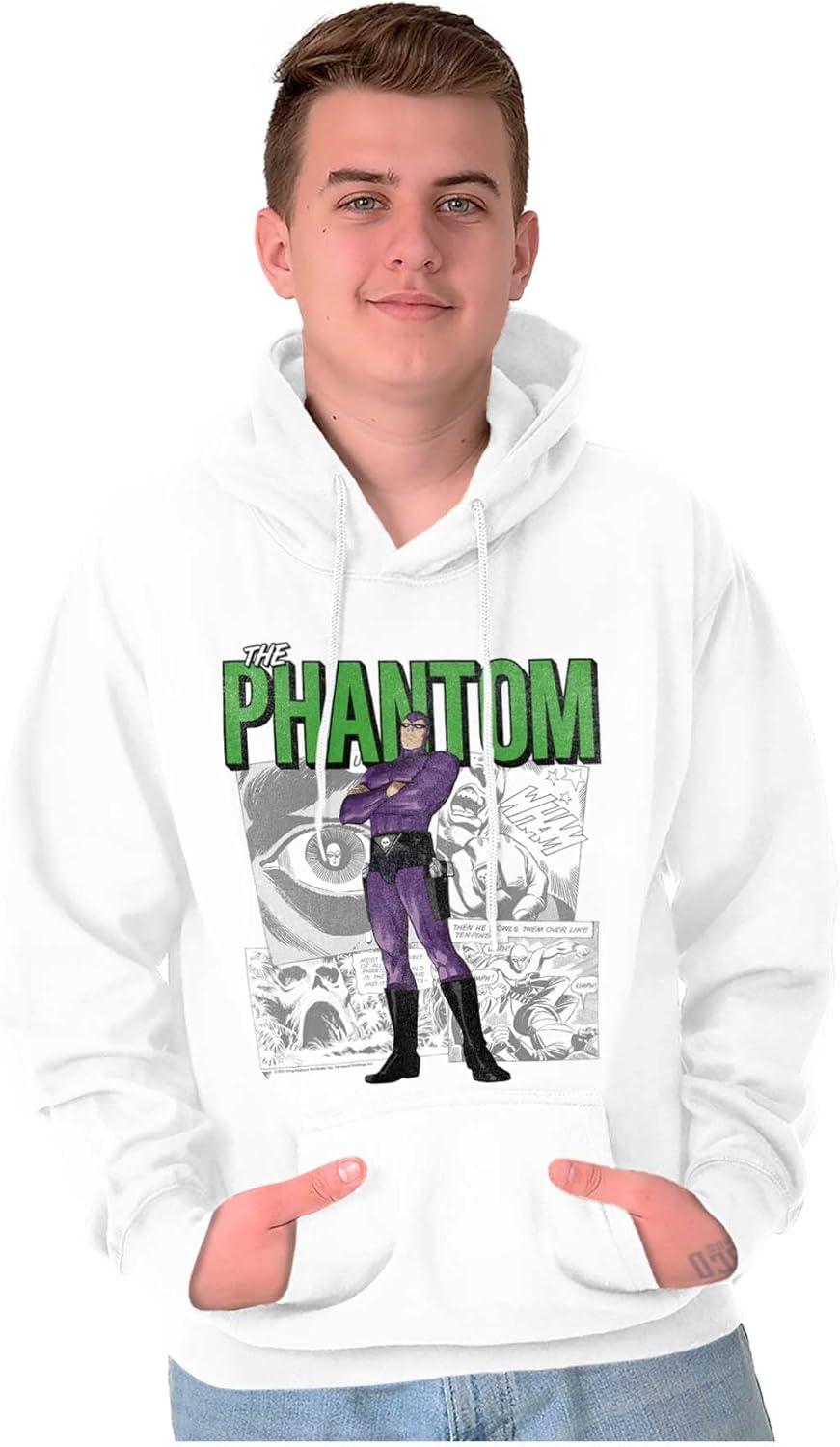 imageBrisco Brands the Phantom Retro Comic Superhero Hoodie Sweatshirt Women MenWhite