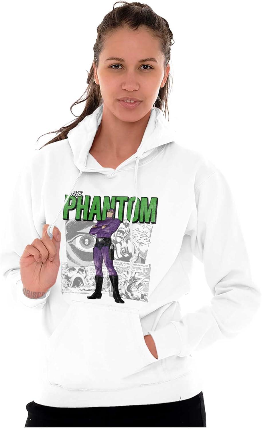 imageBrisco Brands the Phantom Retro Comic Superhero Hoodie Sweatshirt Women MenWhite