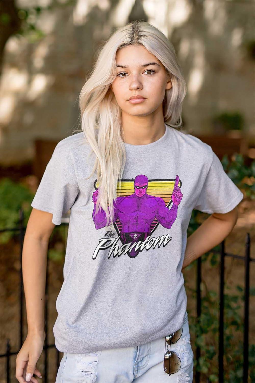 imageThe Phantom Vintage Superhero Graphic T Shirt Men or WomenSport Grey