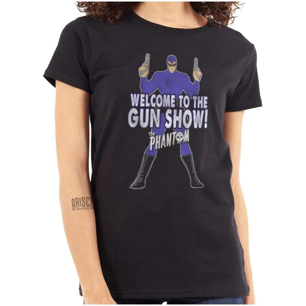 imageBrisco Brands The Phantom Welcome to The Gun Show Womens Slim Fit Graphic TeeBlack