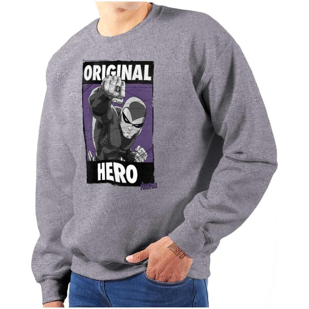 imageBrisco Brands the Phantom Original Hero Superhero Sweatshirt for Men or WomenSport Grey