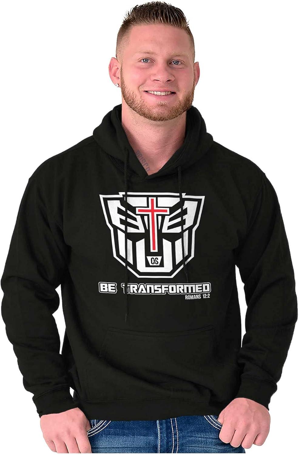 imageBrisco Brands Christian Bible Verse Be Transformed Hoodie Sweatshirt Women MenBlack