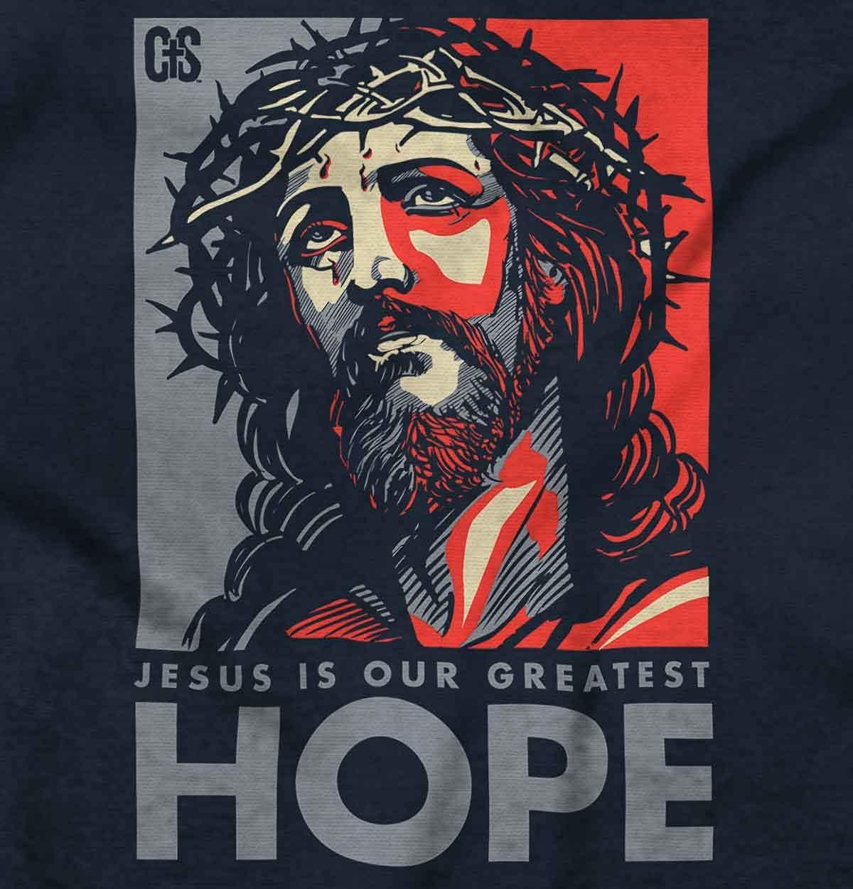 imageBrisco Brands Jesus Saves Hope Christian Religious Hoodie Sweatshirt Women MenNavy