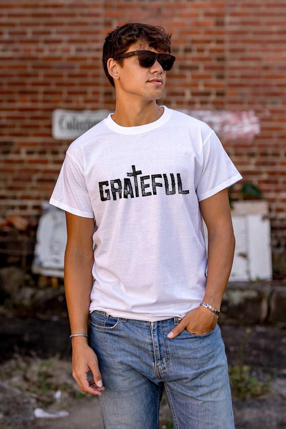 imageGrateful Thankful Christian Jesus Graphic T Shirt Men or WomenWhite