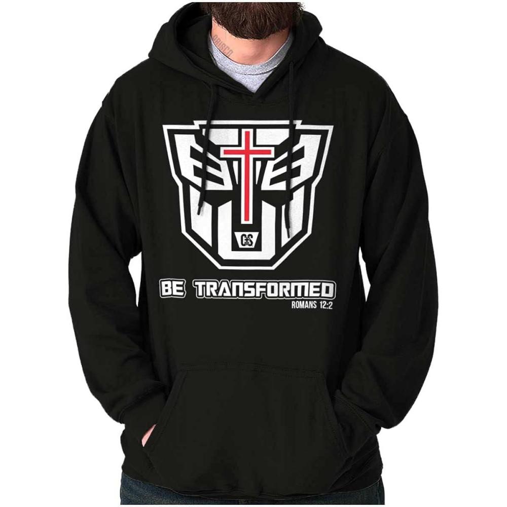 imageBrisco Brands Christian Bible Verse Be Transformed Hoodie Sweatshirt Women MenBlack