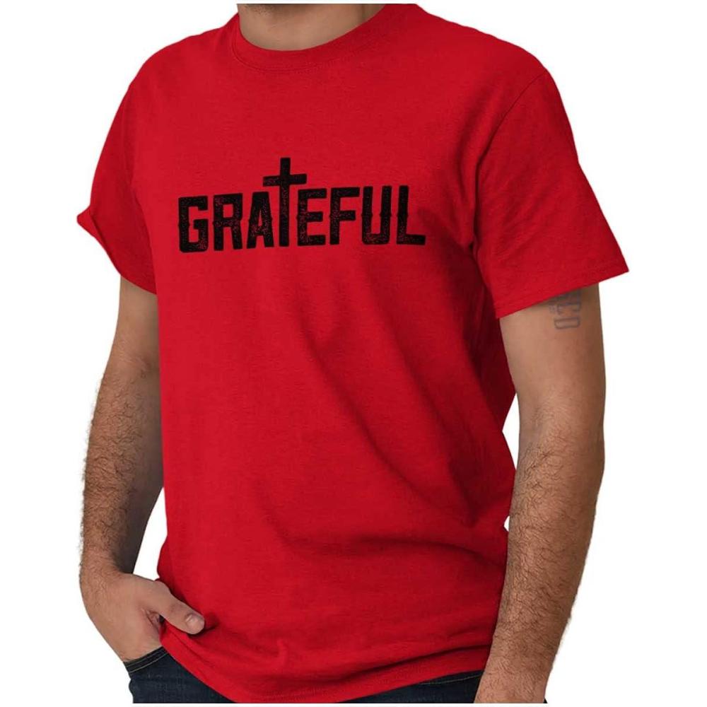 imageGrateful Thankful Christian Jesus Graphic T Shirt Men or WomenRed