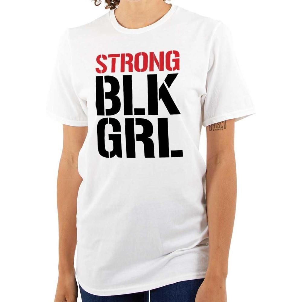 imageStrong BLK Girl Dope Black Queens Womens Graphic T Shirt TeesWhite