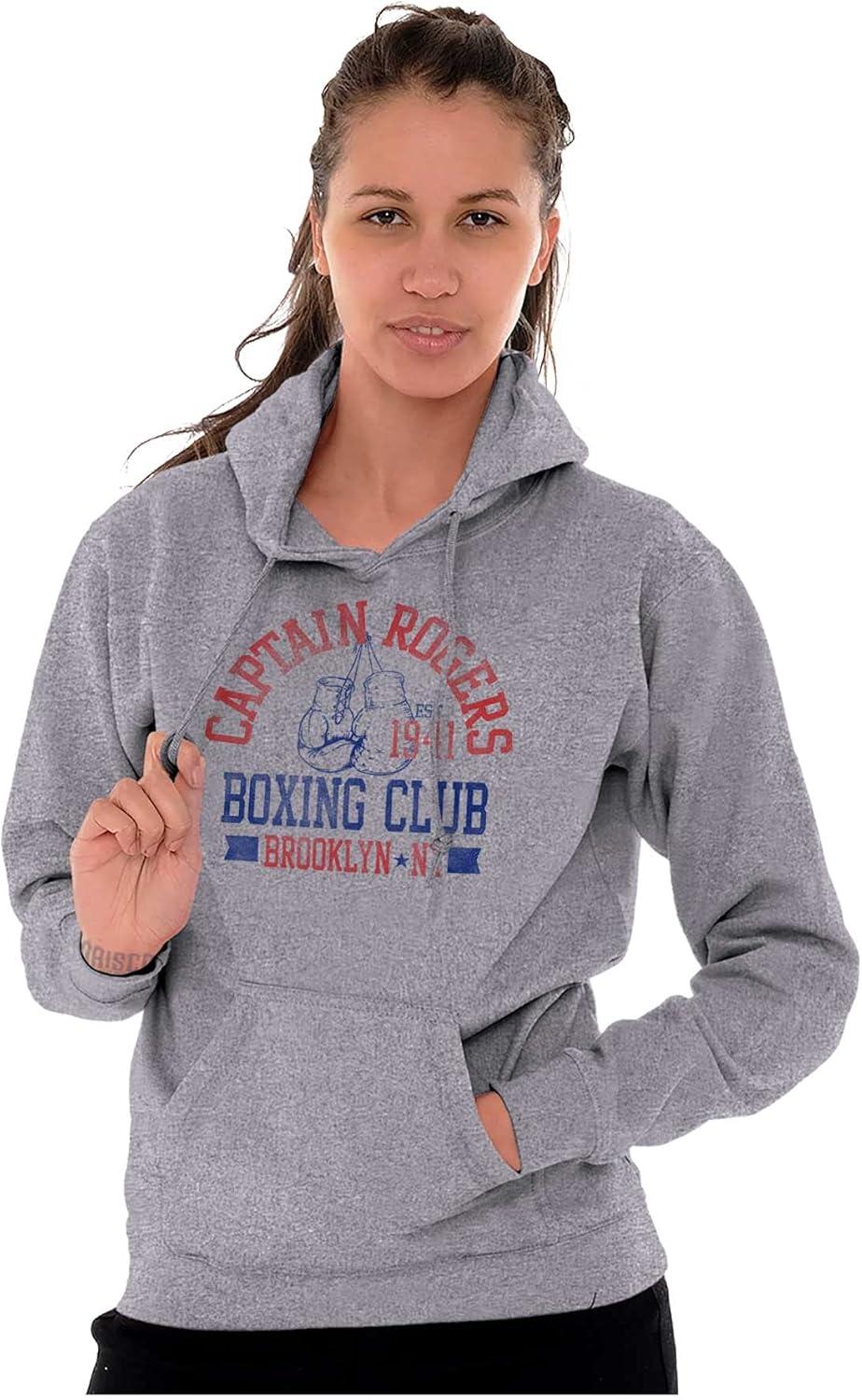 imageBrisco Brands Captain Rogers 1941 Boxing Club NY Hoodie Sweatshirt Women MenSport Grey