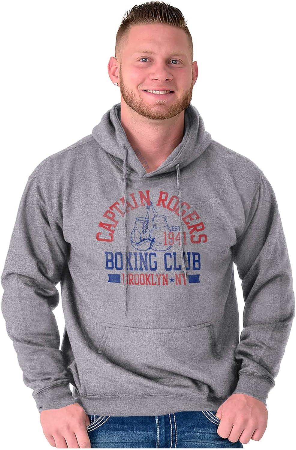 imageBrisco Brands Captain Rogers 1941 Boxing Club NY Hoodie Sweatshirt Women MenSport Grey