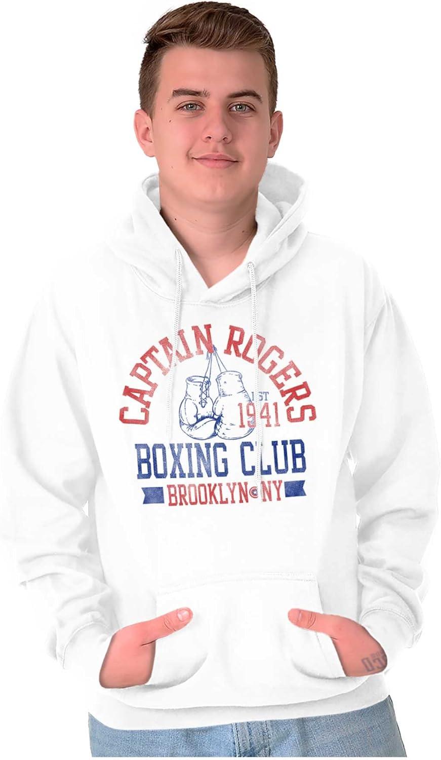 imageBrisco Brands Captain Rogers 1941 Boxing Club NY Hoodie Sweatshirt Women MenWhite