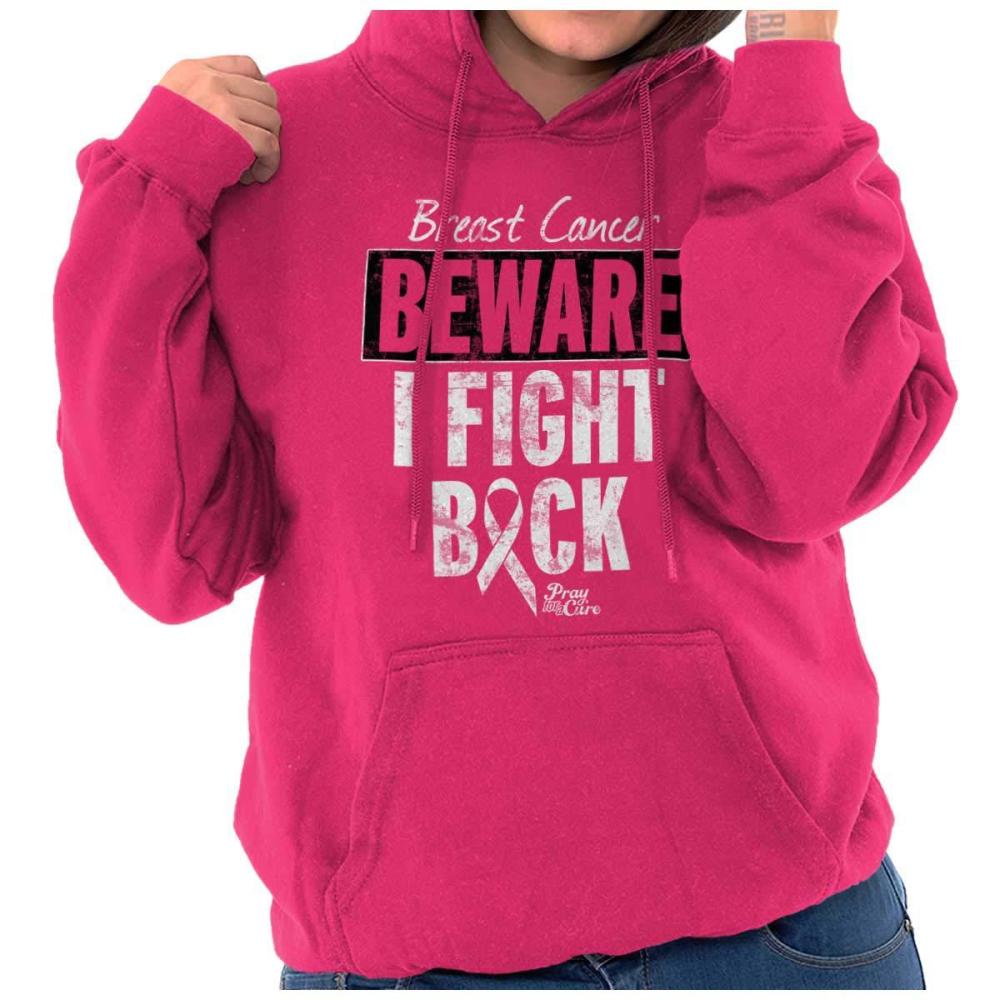 imageClassic Teaze Beware Fight Back Breast Cancer Pink Hoodie Sweatshirt Women