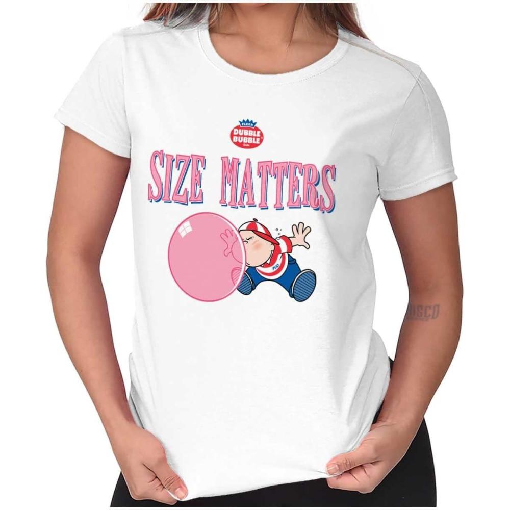 imageDubble Bubble Size Matters Joke Womens Slim Fit Graphic Tee