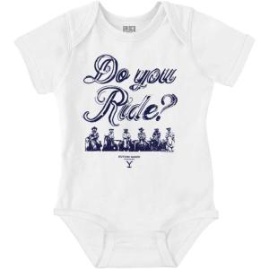 Brisco Brands Yellowstone Cowboy Do You Ride Baby Romper Boys or Girls(White)