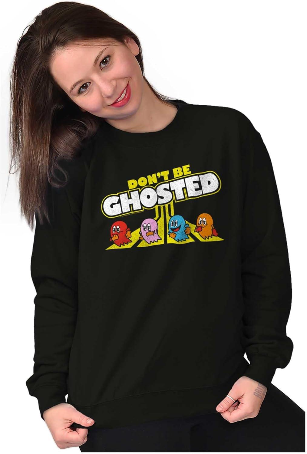 imageBrisco Brands PACMAN Dont Be Ghosted Dating Joke Sweatshirt for Men or WomenBlack