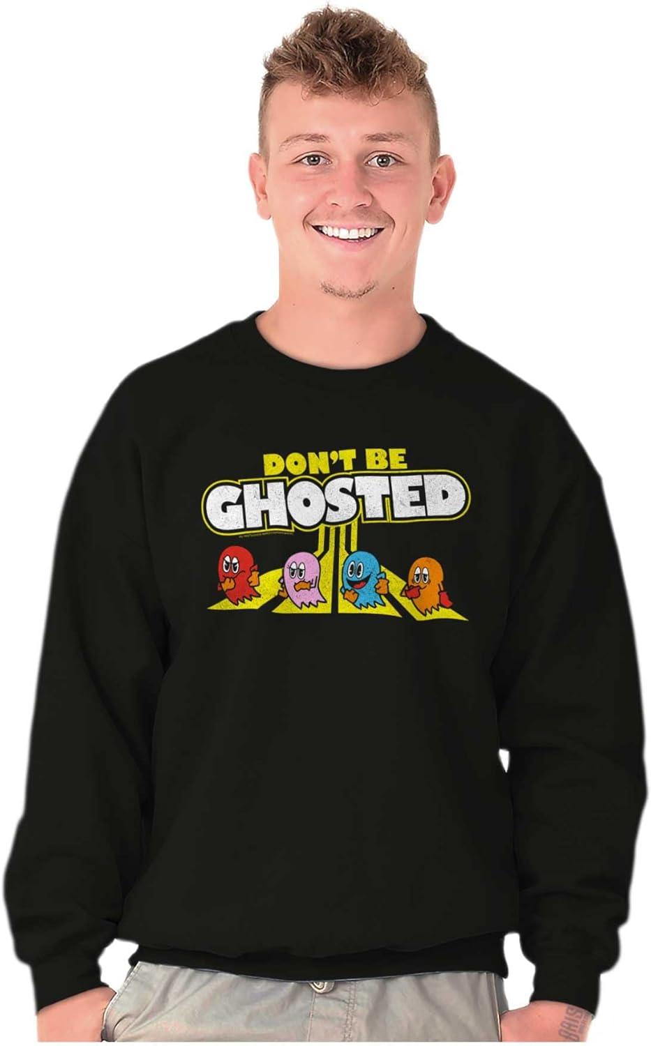 imageBrisco Brands PACMAN Dont Be Ghosted Dating Joke Sweatshirt for Men or WomenBlack